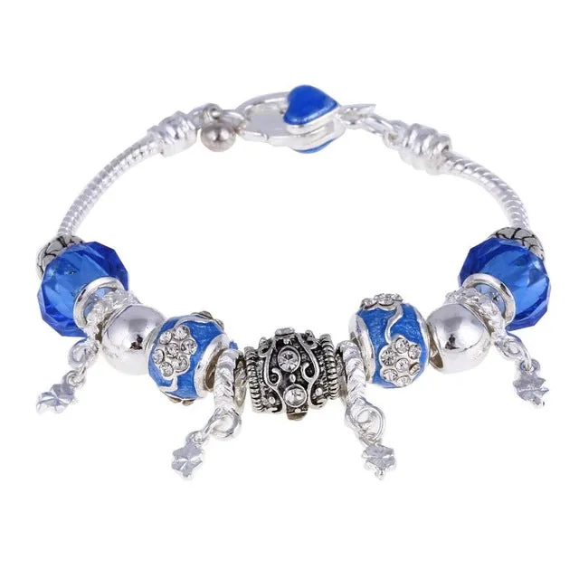 925 Silver Crystal Charm Bracelets