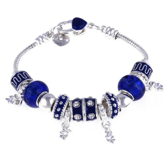 925 Silver Crystal Charm Bracelets