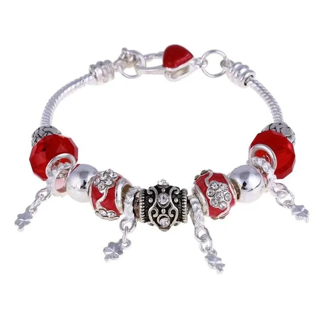 925 Silver Crystal Charm Bracelets