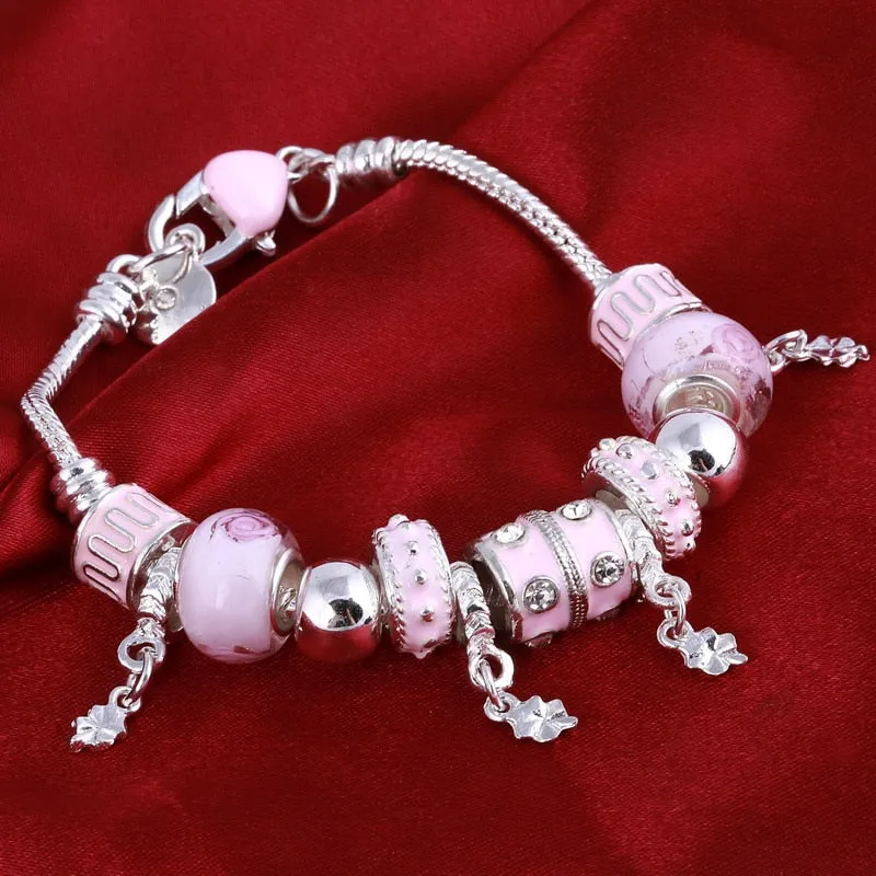 925 Silver Crystal Charm Bracelets
