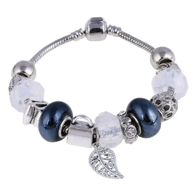 925 Silver Crystal Charm Bracelets