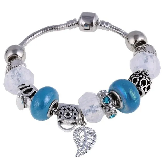 925 Silver Crystal Charm Bracelets