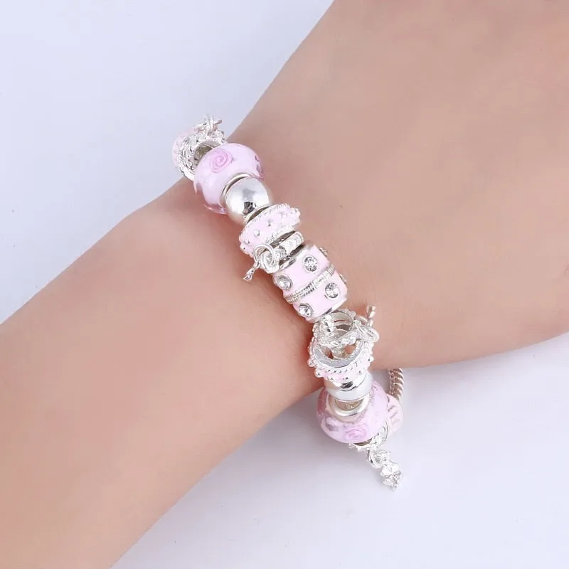 925 Silver Crystal Charm Bracelets