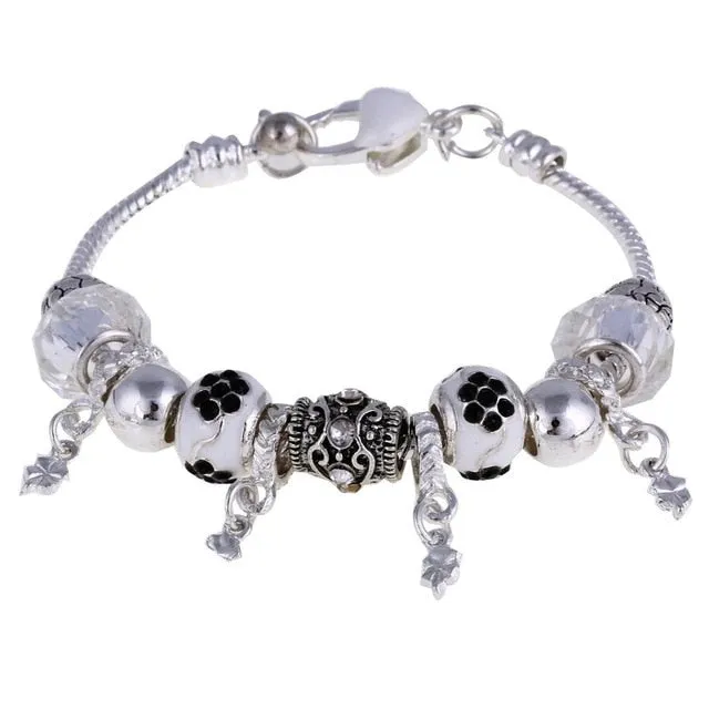 925 Silver Crystal Charm Bracelets
