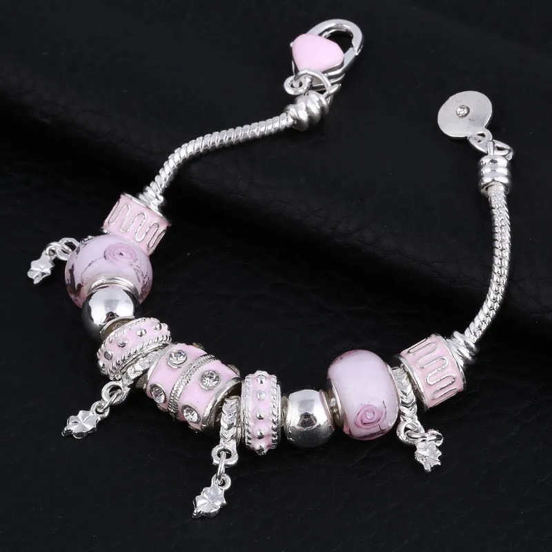 925 Silver Crystal Charm Bracelets