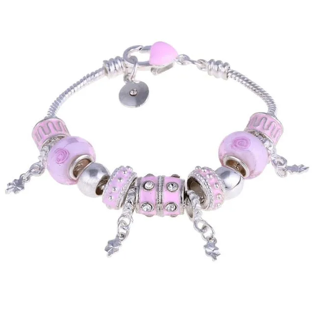 925 Silver Crystal Charm Bracelets