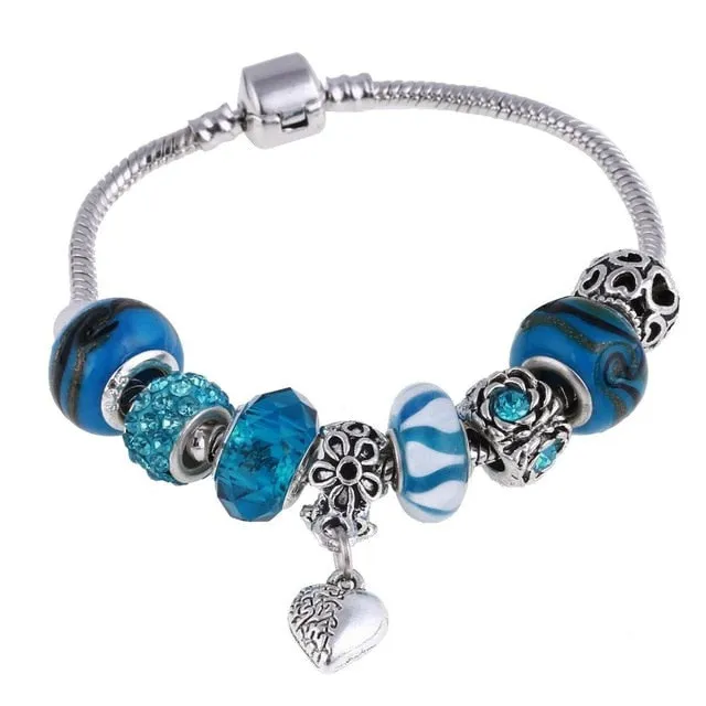 925 Silver Crystal Charm Bracelets