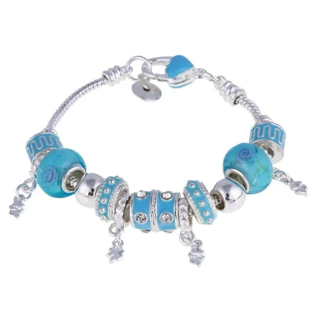 925 Silver Crystal Charm Bracelets