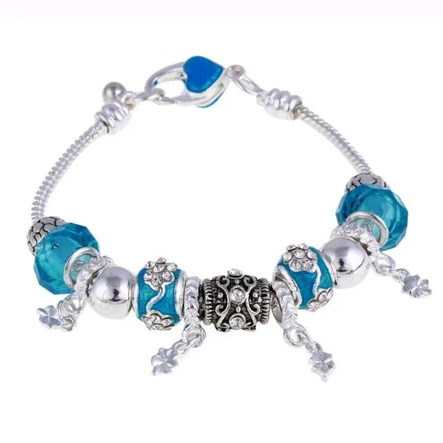 925 Silver Crystal Charm Bracelets