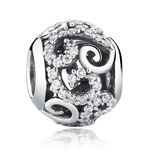 925 Sterling Silver Diamond Inlaid Bead Bracelet Accessory