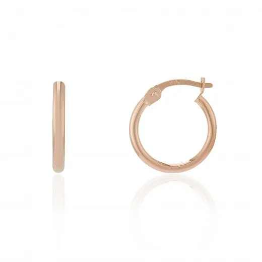 9ct Rose Gold 10mm Hoop Earrings