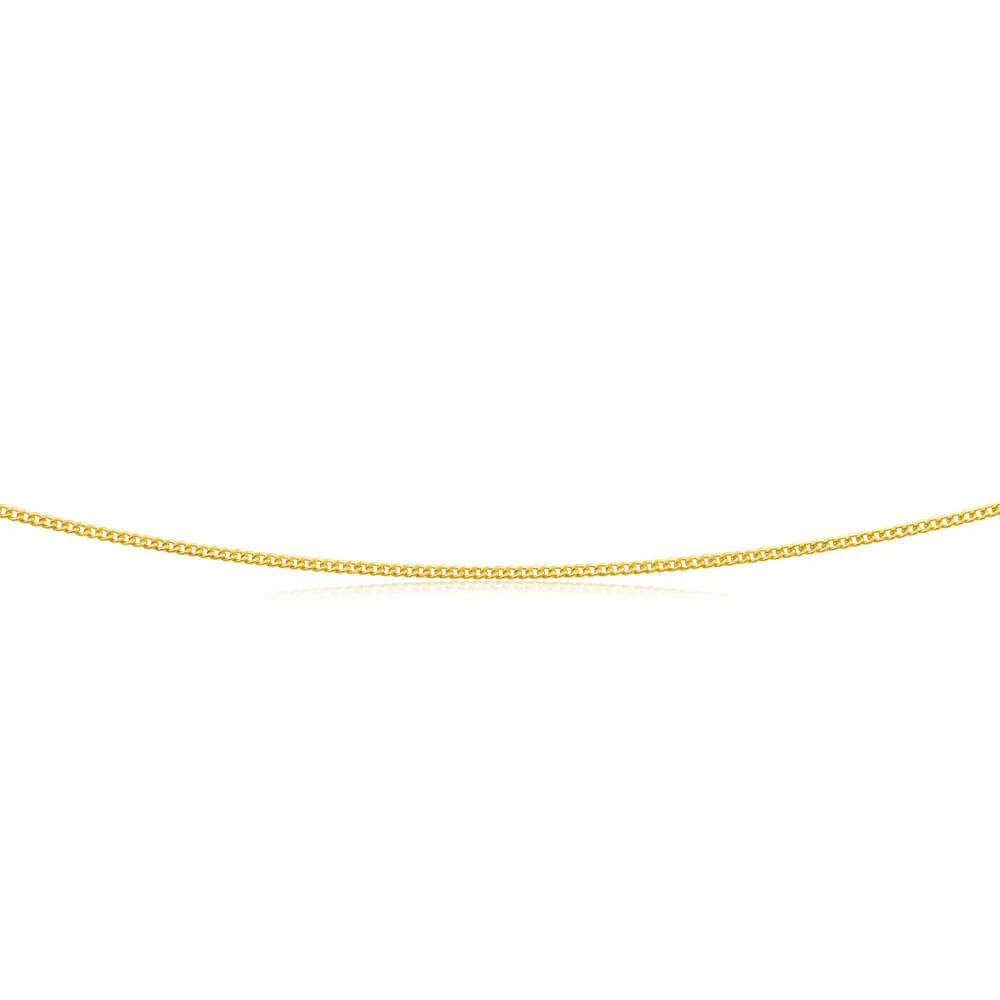 9ct Yellow Gold Silver Filled Extend 45cm Curb Chain 40 Gauge