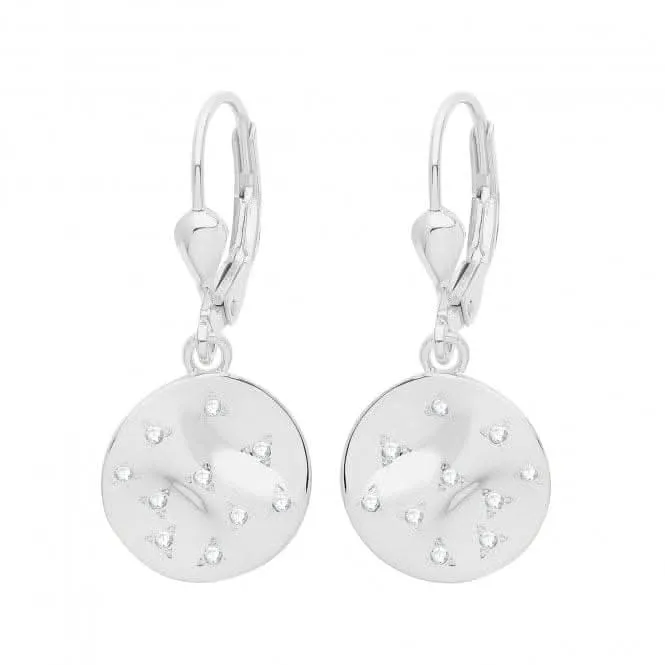Acotis Silver Drop Earrings Set Rhodium Zirconia G51256