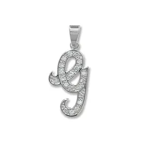 Acotis Silver Pendant Zirconia Initial G6128/G