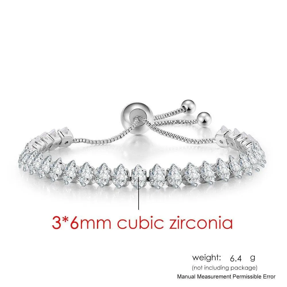 ADORABLE Waterdrop Shape Crystal AAA  Cubic Zirconia Simulated Diamonds Gold Color Tennis Bracelets for Women