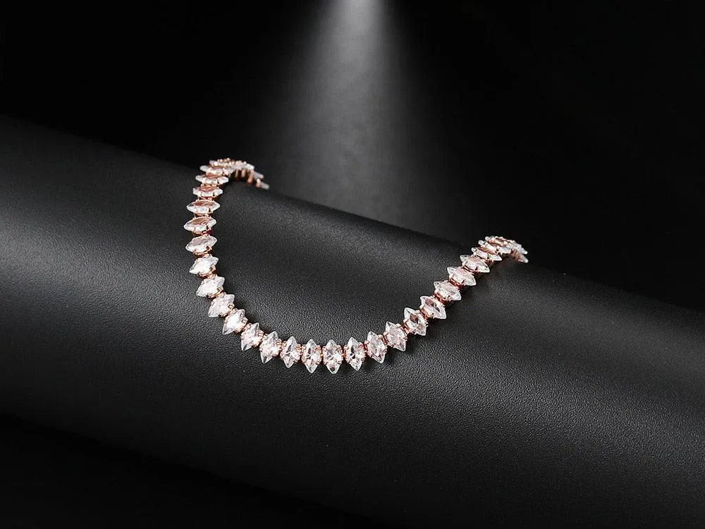 ADORABLE Waterdrop Shape Crystal AAA  Cubic Zirconia Simulated Diamonds Gold Color Tennis Bracelets for Women