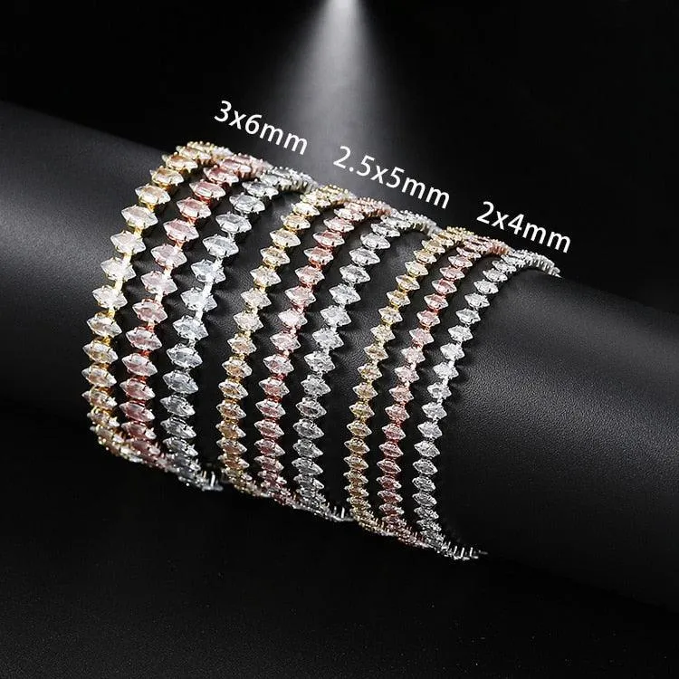 ADORABLE Waterdrop Shape Crystal AAA  Cubic Zirconia Simulated Diamonds Gold Color Tennis Bracelets for Women
