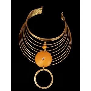 African Brass Necklace | Unique Brass Choker