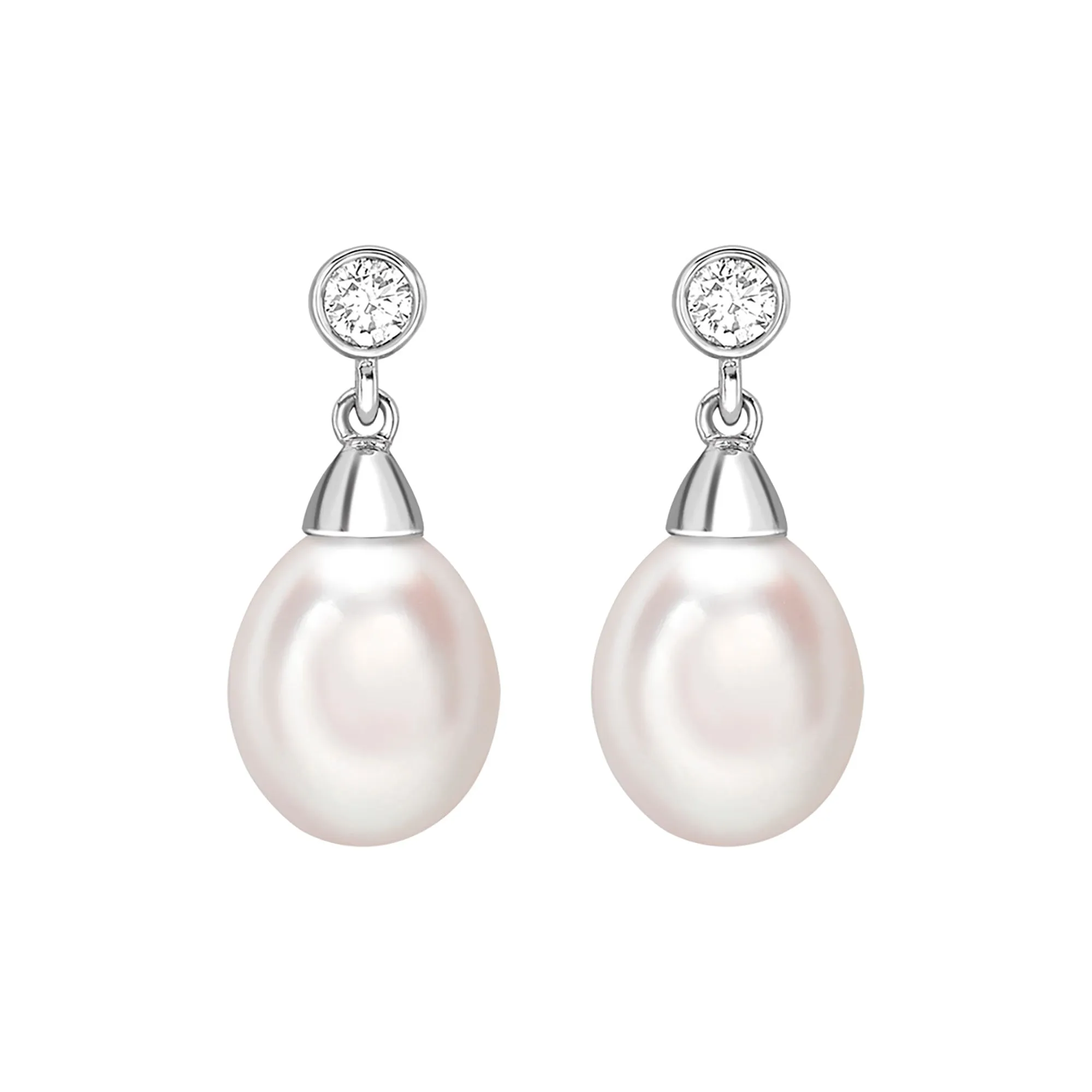 Akoya Pearl and Diamond Drop Earrings