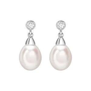 Akoya Pearl and Diamond Drop Earrings
