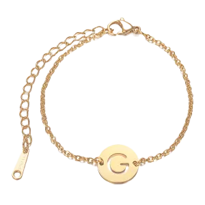 Alphabet Bracelet Gold Plated - Letter G
