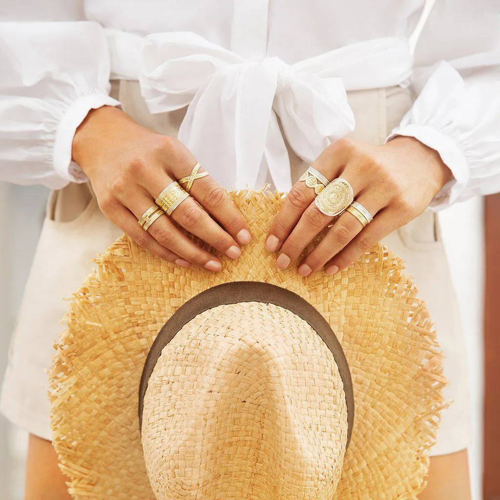 Anna Beck Beaded Saddle Ring - Gold