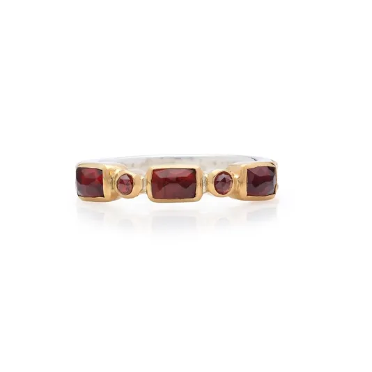 Anna Beck Garnet Mosaic Stacking Ring - Gold
