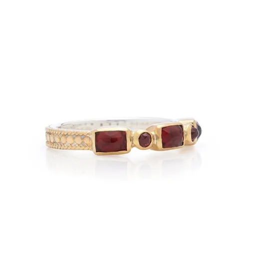 Anna Beck Garnet Mosaic Stacking Ring - Gold