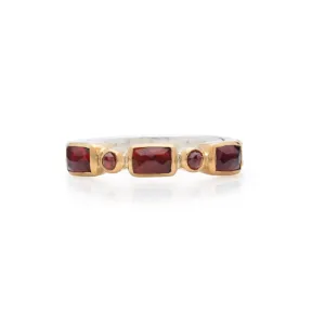 Anna Beck Garnet Mosaic Stacking Ring - Gold