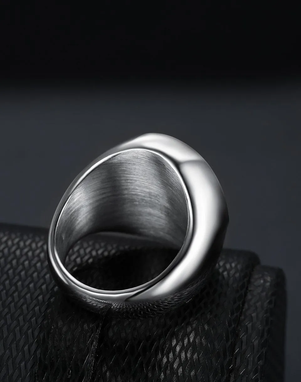 Antique Style Polished Surface 316 Stainless Steel Royal Arch Masonic Rings