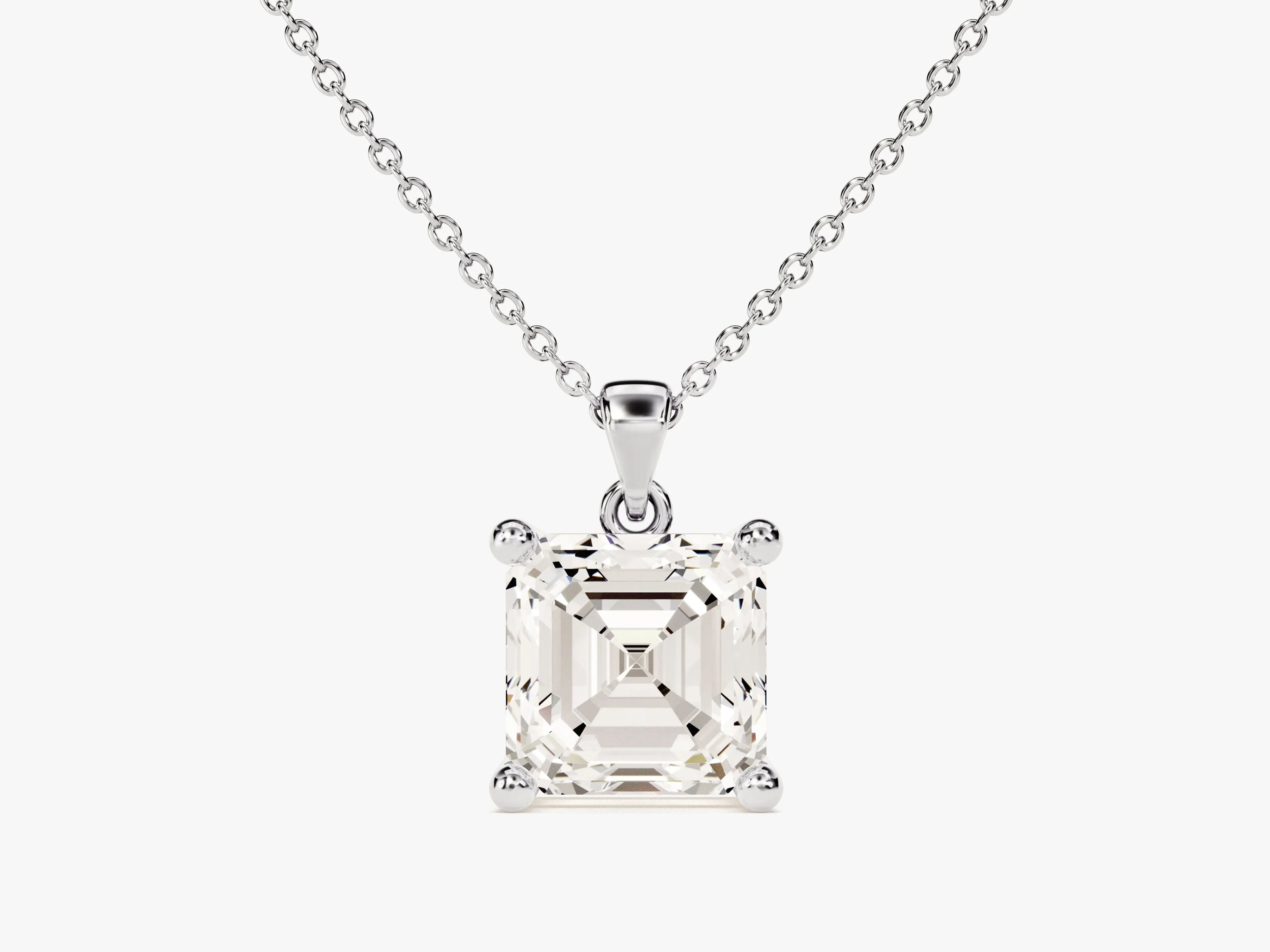 Asscher Cut Moissanite Solitaire Pendant (1.50 CT)