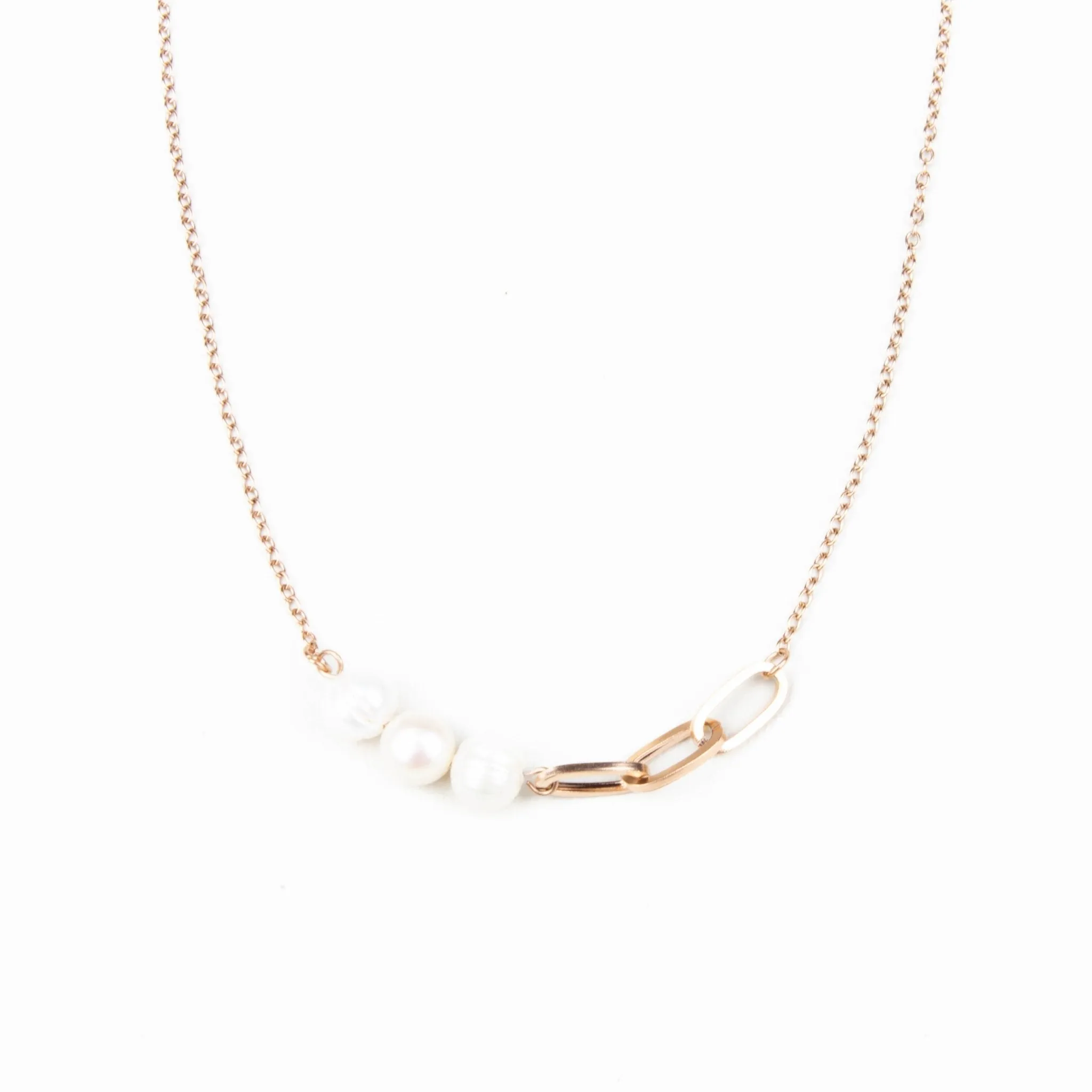 Asymmetrical Necklace with Freshwater Pearl - Statement Necklace | LIKHA