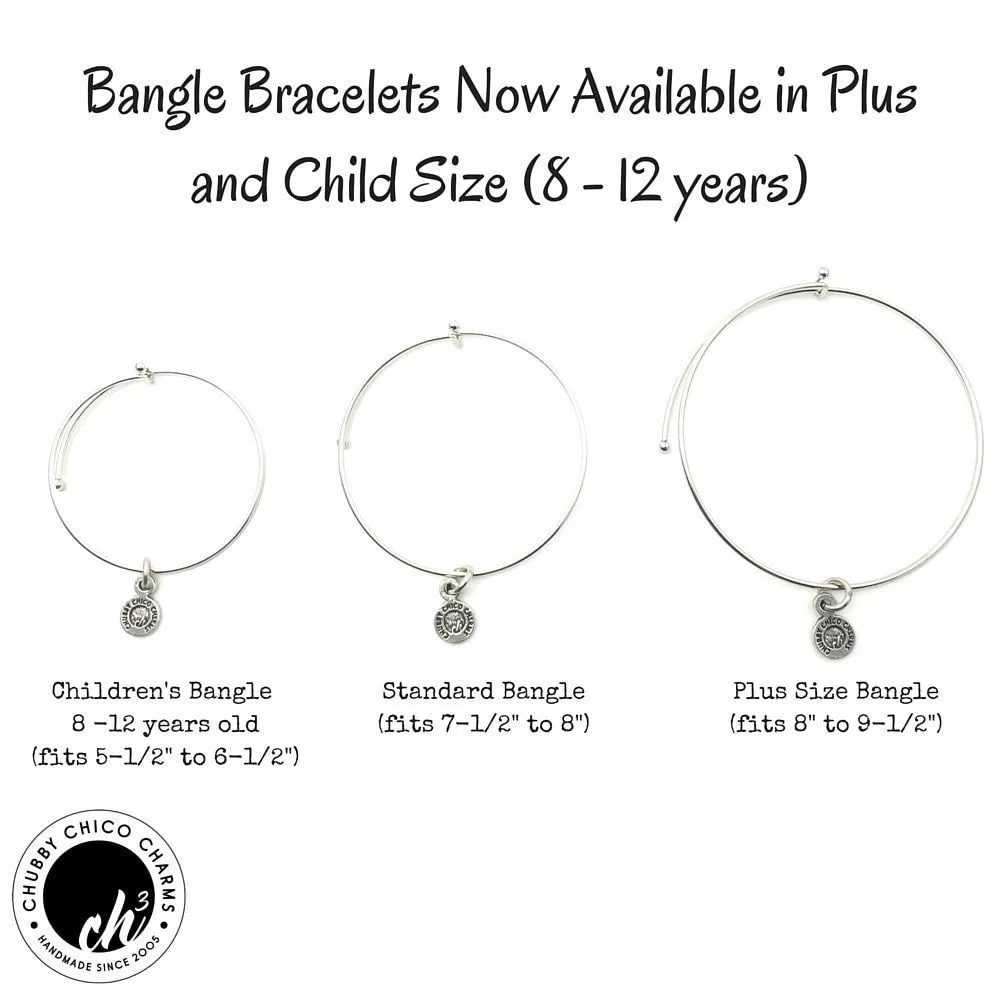 Awareness Ribbon With Heart Bangle Bracelet