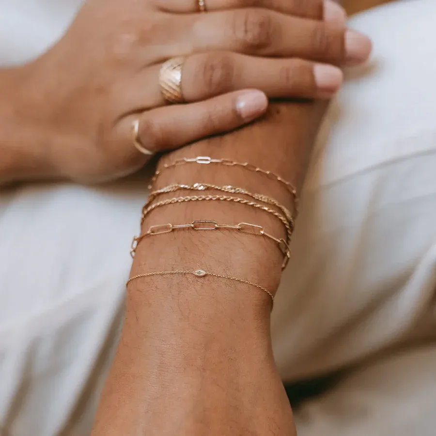 Ayla Evil Eye Bracelet (14K Gold)