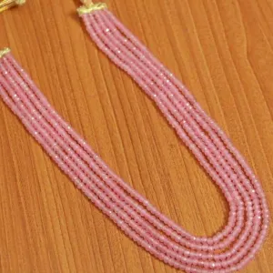 BABY PINK QUARTZ 5 LAYERED NECKLACE
