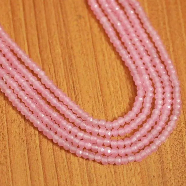 BABY PINK QUARTZ 5 LAYERED NECKLACE