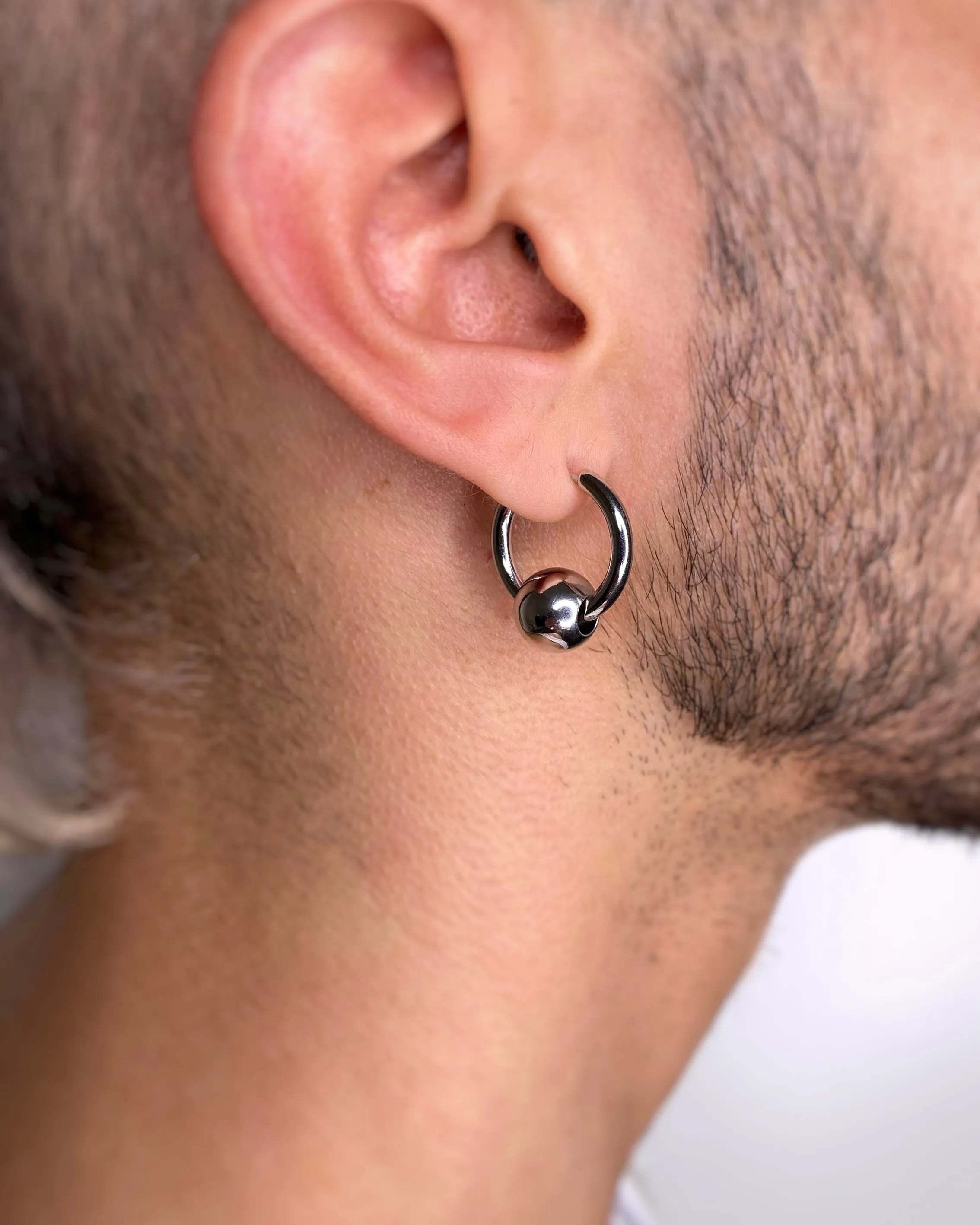 BALL HOOP EARRINGS