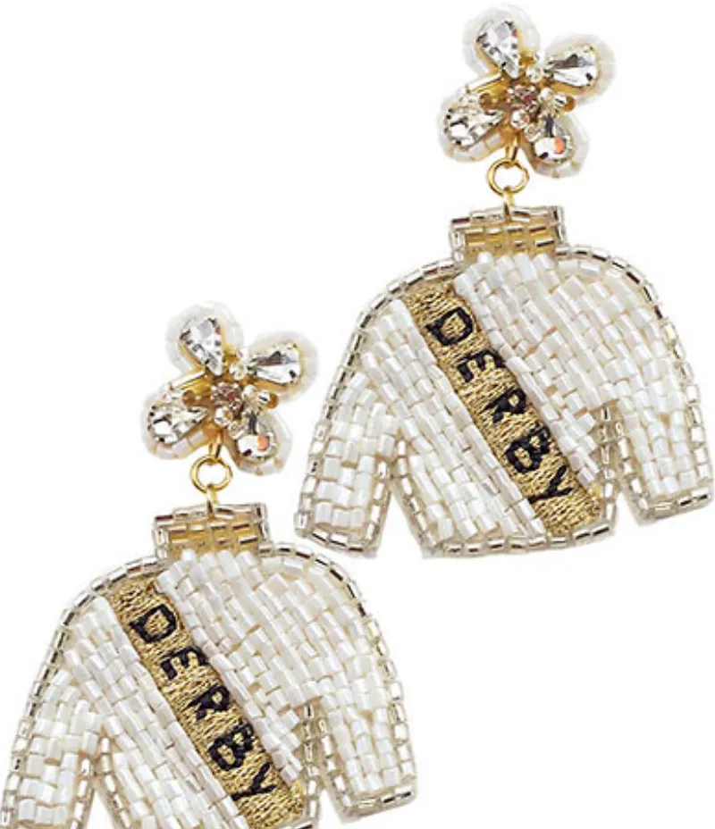Beaded Derby Jockey Silk Earrings