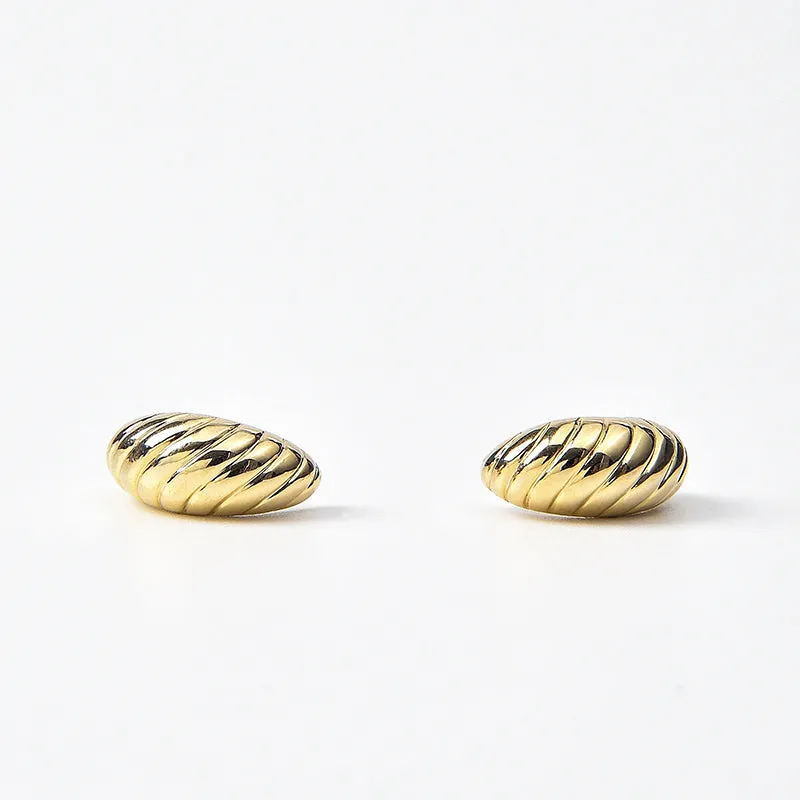 BeauToday 18K Elegant Stud Earrings with Half Moon Design for Women