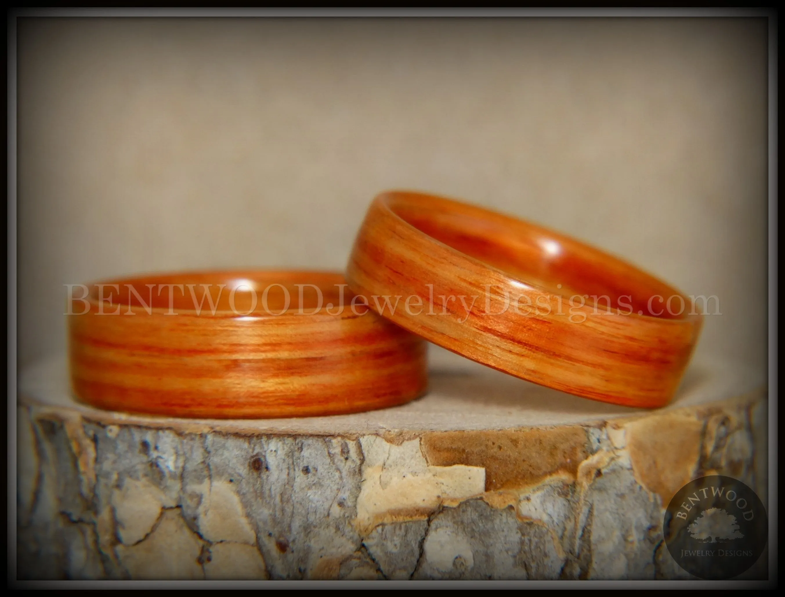 Bentwood Rings Set - "Tennessee Tulip Pair" Classic Tulipwood
