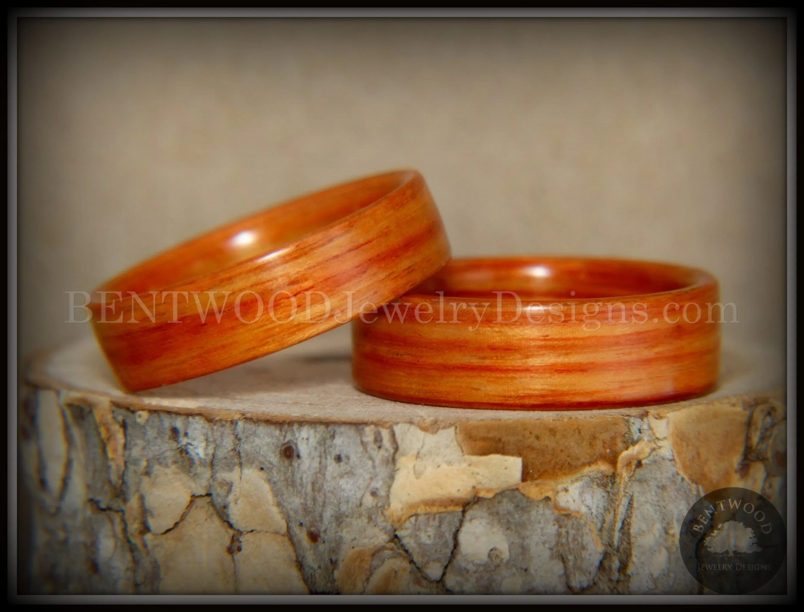 Bentwood Rings Set - "Tennessee Tulip Pair" Classic Tulipwood