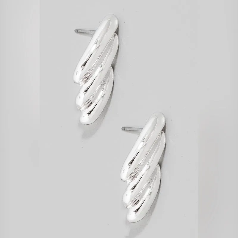BIANCA SILVER STACKED STUD EARRINGS
