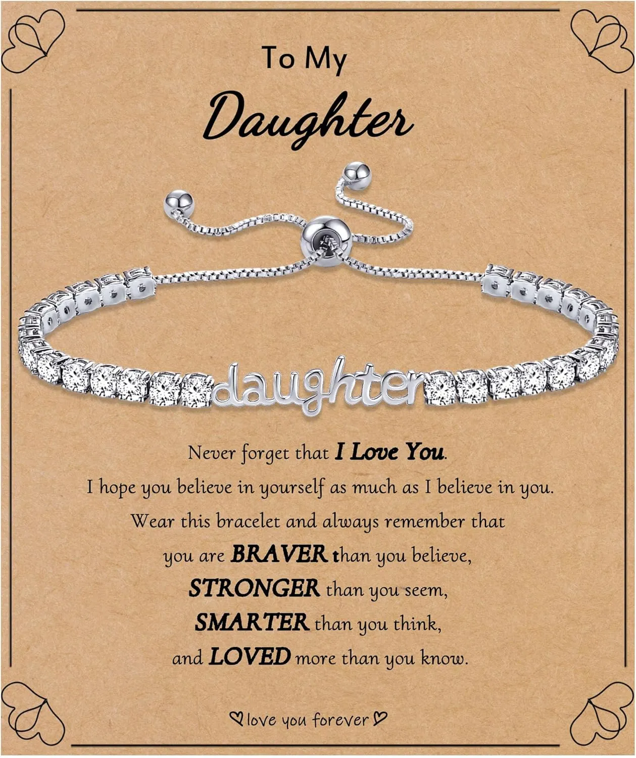Birthday Gifts for Mom Sister Daughter Friends Bracelets Tennis Bracelets for Women Adjustable Cz Crystal Mom Granddaughter Bracelet 21st 30th Birthday Gift for Sister