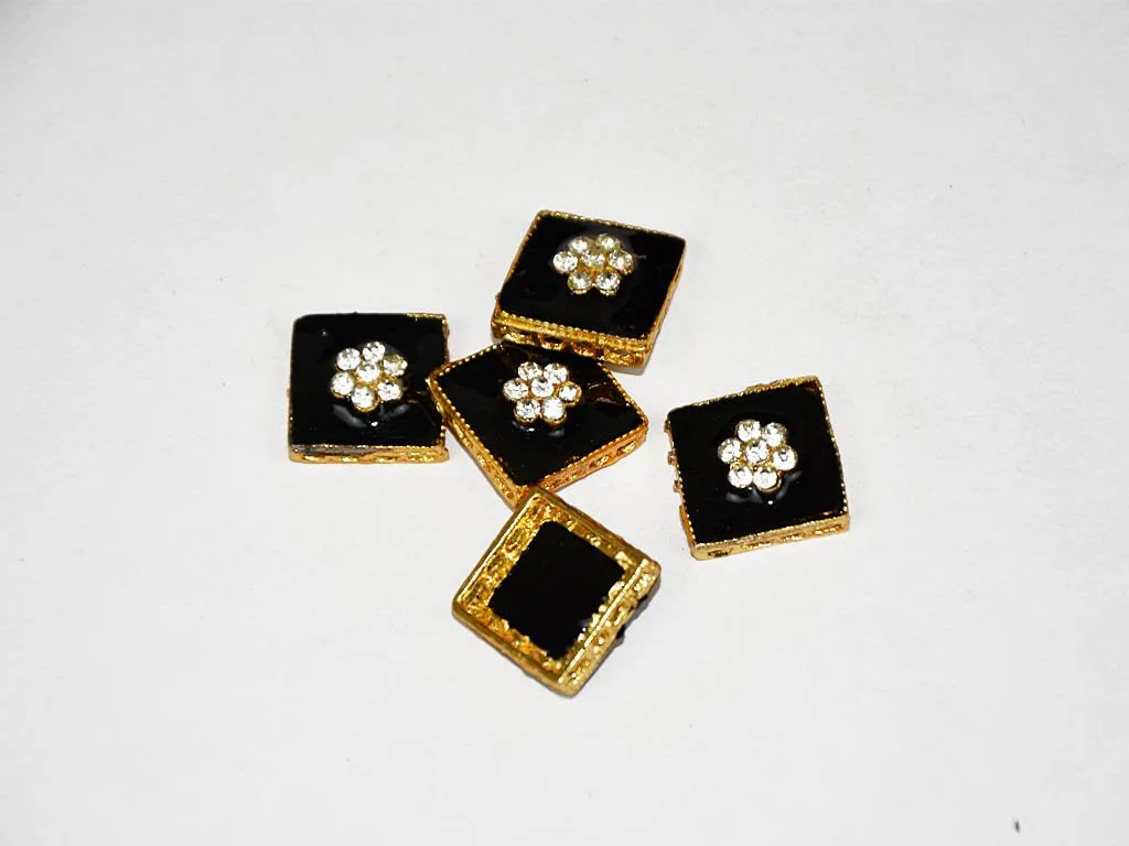 Black Designer Square Kundan Beads