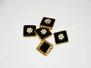Black Designer Square Kundan Beads