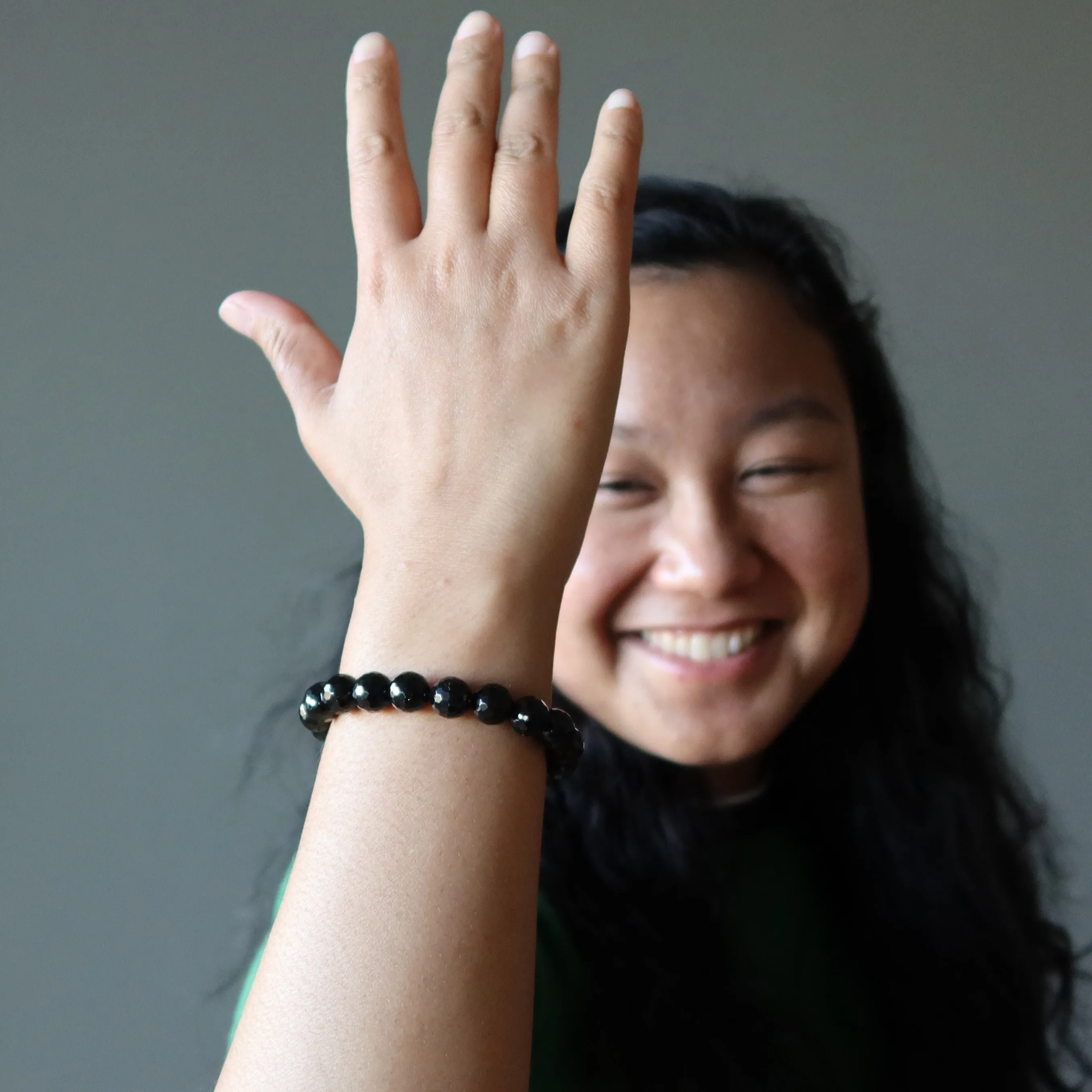 Black Tourmaline Bracelet Elegant Faceted