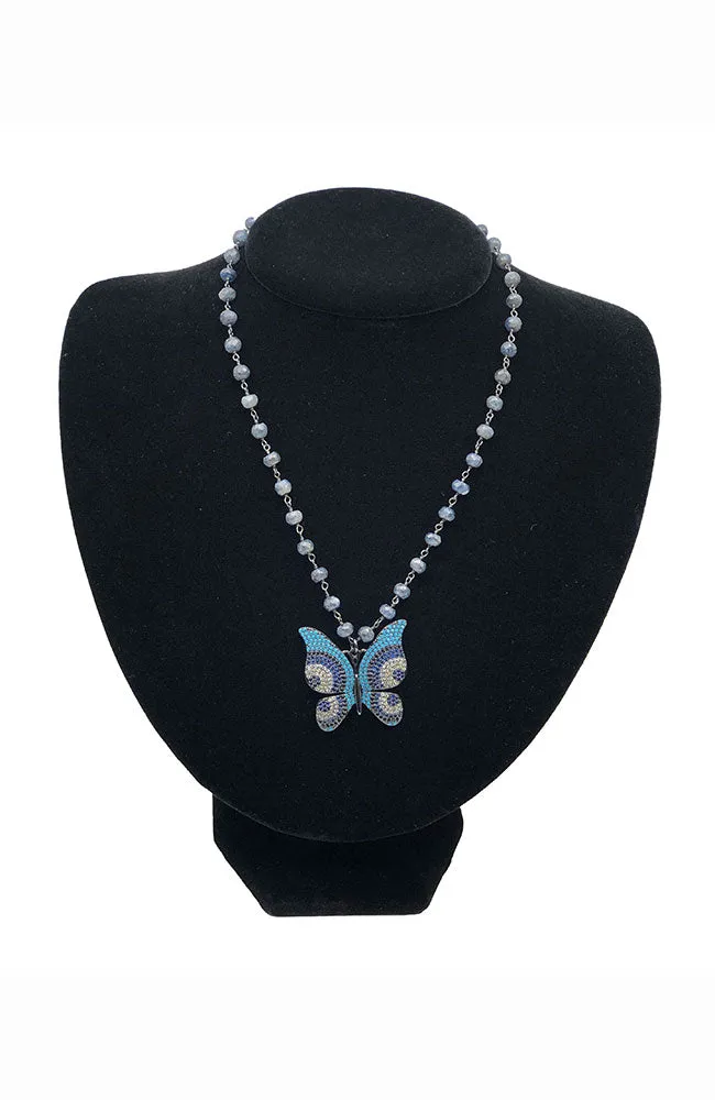 Blue Lolite Butterfly Necklace