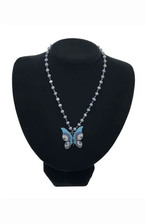 Blue Lolite Butterfly Necklace