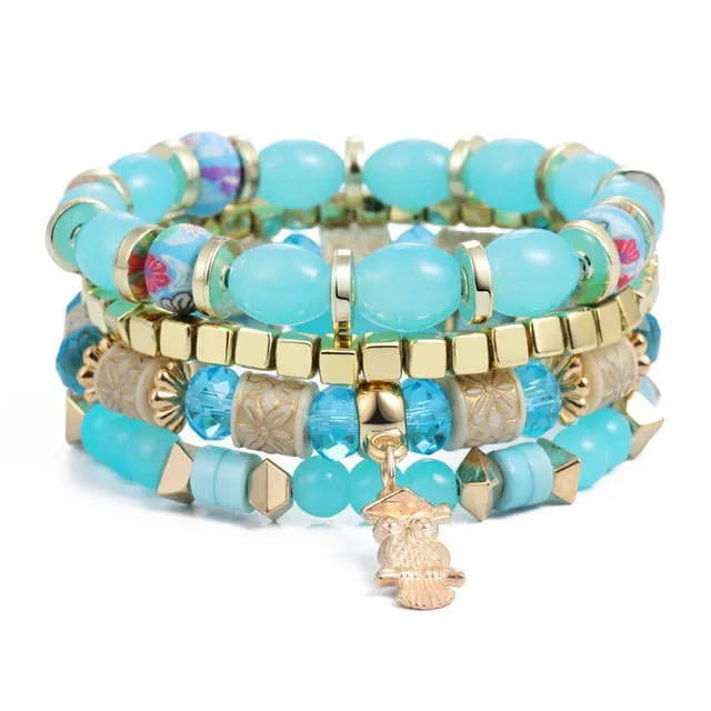 Boho Multilayer Beads Charm Bracelets for Women