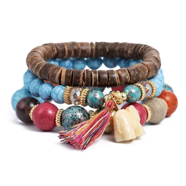 Boho Multilayer Beads Charm Bracelets for Women